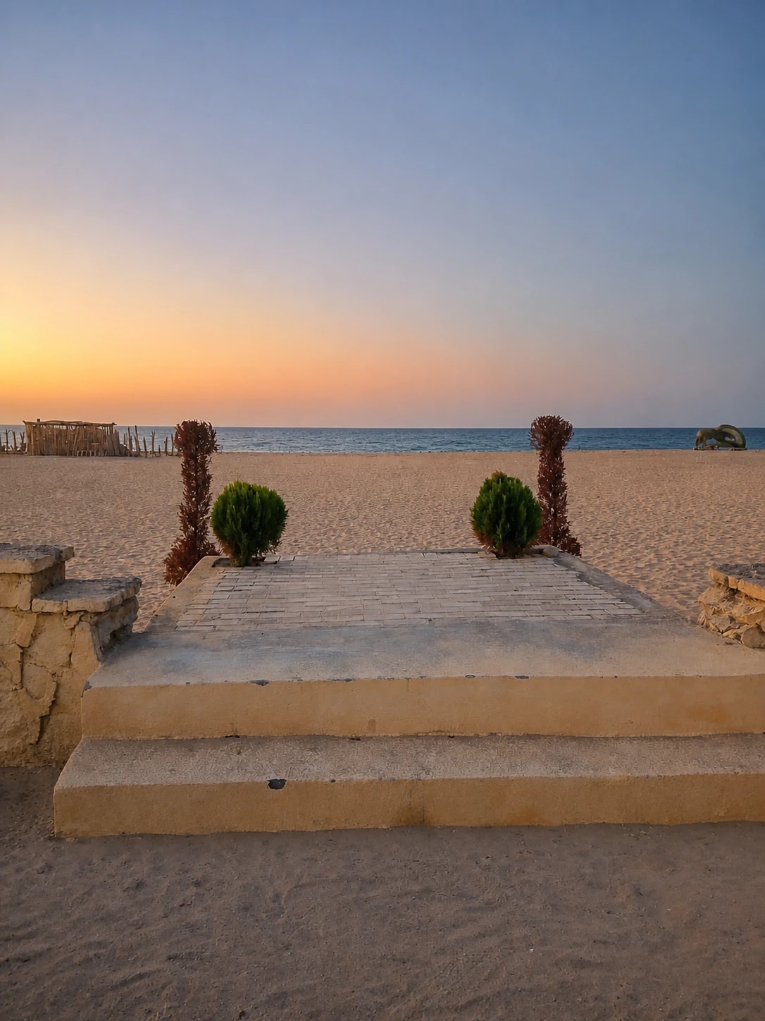الممر المفتوح من Paysage باتجاه البحر وقت الغروب
